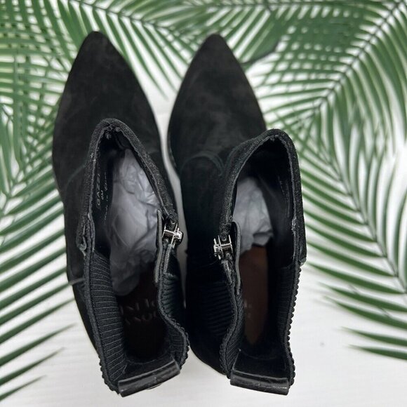 Donald Pliner Women Suede Gazzi Western Cowboy Black Bootie Size 6M - Picture 7 of 10